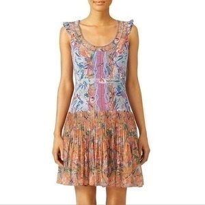 Saloni Silk spring floral Bird Mini Dress